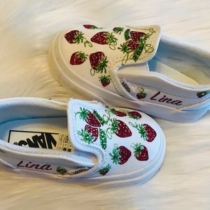 NIB Baby toddler Vans strawberry bling shoes personalized custom  great gift